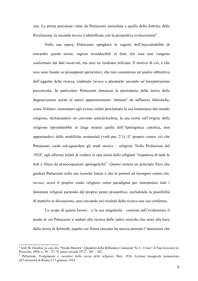 Anteprima della tesi: Raffaele Pettazzoni e la formazione del monoteismo. Analisi dei residui teologici presenti nella teoria del monoteismo primordiale., Pagina 6