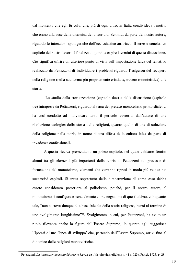 Anteprima della tesi: Raffaele Pettazzoni e la formazione del monoteismo. Analisi dei residui teologici presenti nella teoria del monoteismo primordiale., Pagina 8