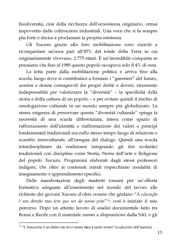 Anteprima della tesi: Una scuola per formare i ''guerrieri Xucuru''. Studio di un progetto di cooperazione in Brasile., Pagina 3