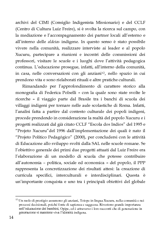 Anteprima della tesi: Una scuola per formare i ''guerrieri Xucuru''. Studio di un progetto di cooperazione in Brasile., Pagina 4
