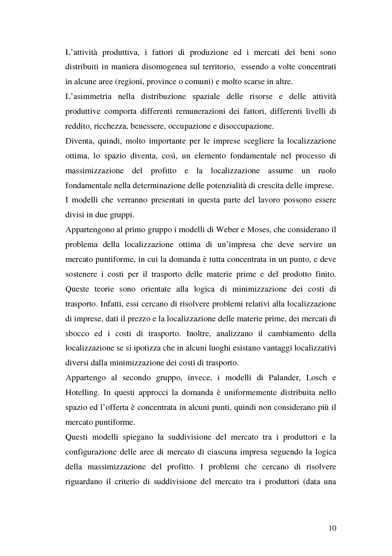Anteprima della tesi: La teoria della localizzazione e gli investimenti diretti esteri in Italia, Pagina 10