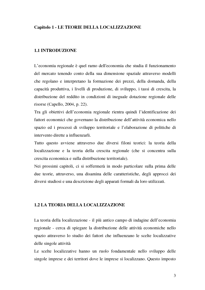 Anteprima della tesi: La teoria della localizzazione e gli investimenti diretti esteri in Italia, Pagina 3
