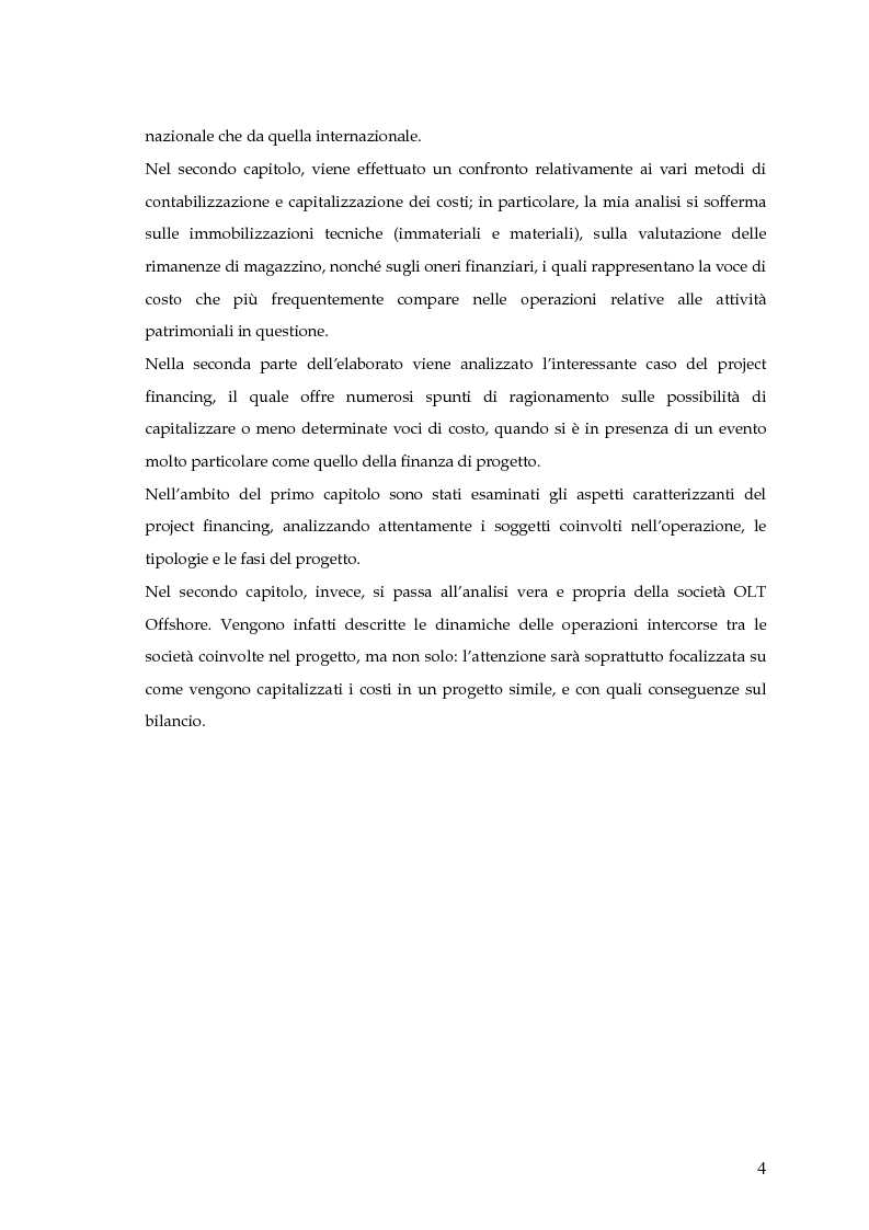 Anteprima della tesi: La capitalizzazione dei costi secondo i principi contabili nazionali e internazionali. Il caso: OLT Offshore LNG Toscana S.p.A., Pagina 2