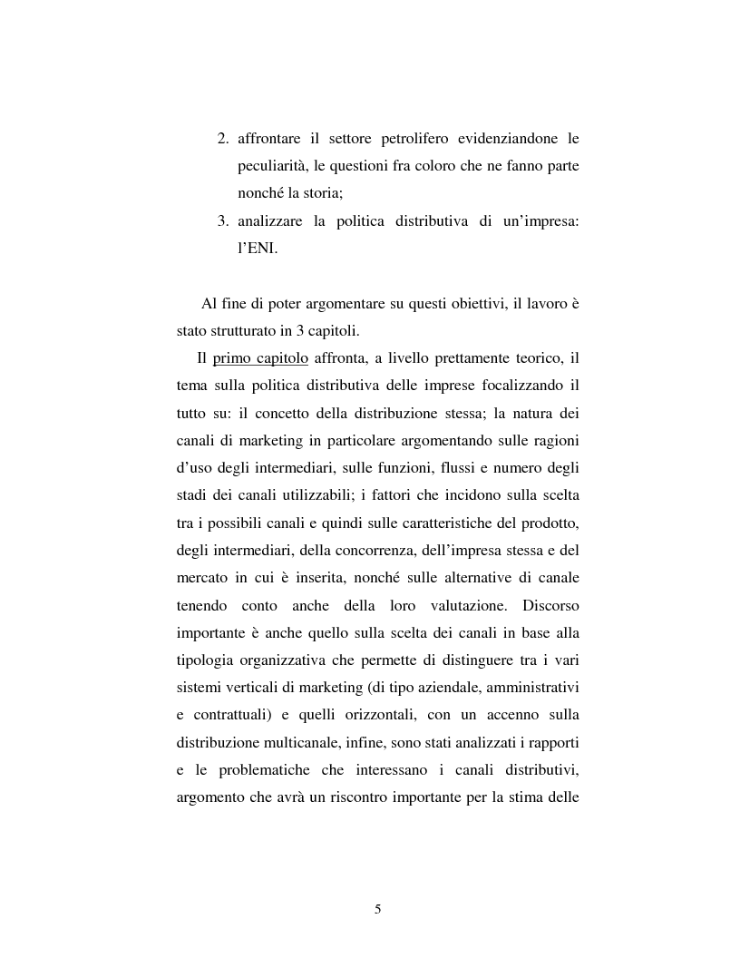 Anteprima della tesi: Problematiche nella politica distributiva delle imprese: il caso ENI, Pagina 2