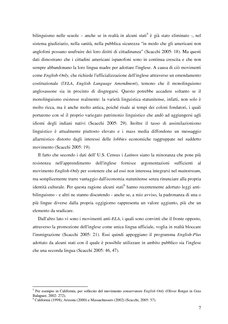 Anteprima della tesi: Commutazione e commistione di codice nel racconto Blow-up di Giannina Braschi, Pagina 9