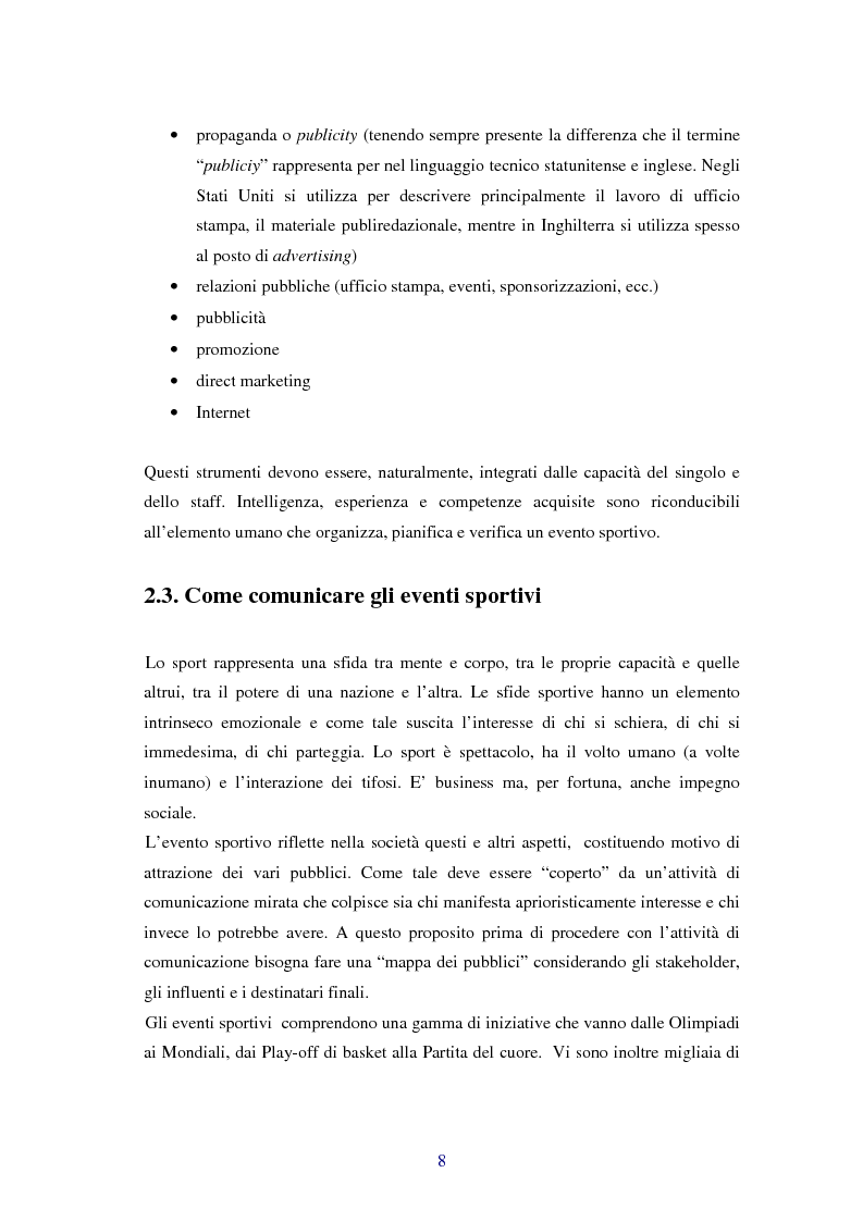 Anteprima della tesi: Comunicare i valori con gli eventi sportivi - Trasmettere i valori individuali e sociali, funzione fondamentale dello sport, Pagina 5