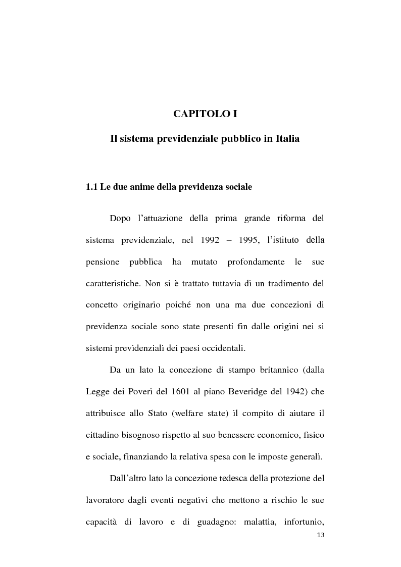 Anteprima della tesi: Fondi Pensione e riforma del Tfr: sistemi finanziari, tipologie e funzionamento dei fondi a contribuzione definita secondo il d.lgs. 252/2005, Pagina 8