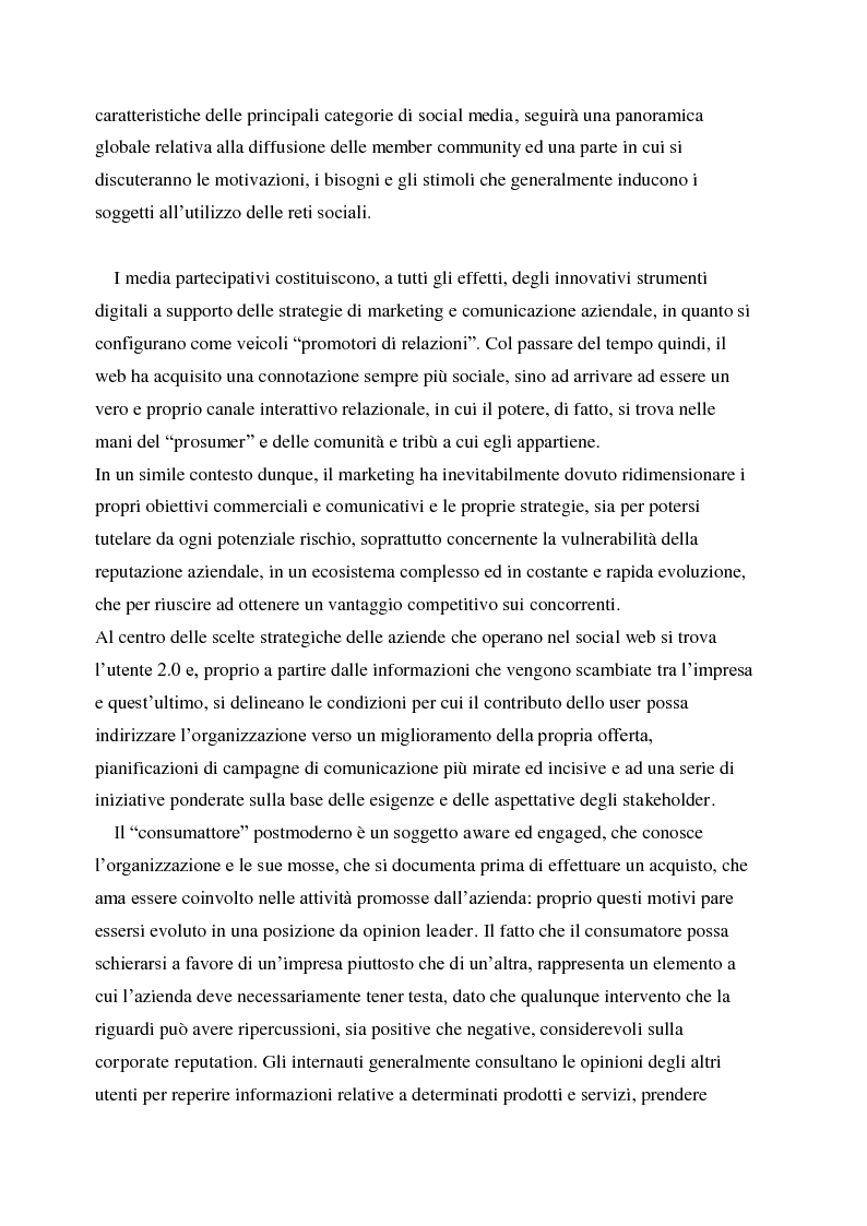 Anteprima della tesi: La gestione della corporate reputation nei social media, Pagina 2
