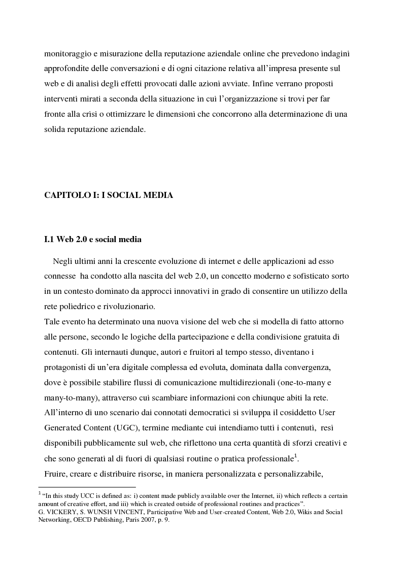 Anteprima della tesi: La gestione della corporate reputation nei social media, Pagina 5