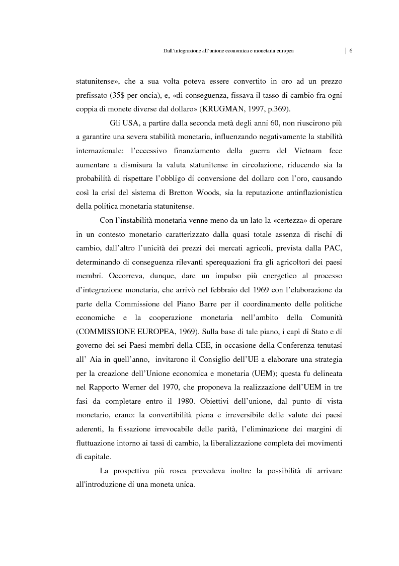 Anteprima della tesi: Unificazione monetaria europea e teoria delle aree valutarie ottimali, Pagina 6