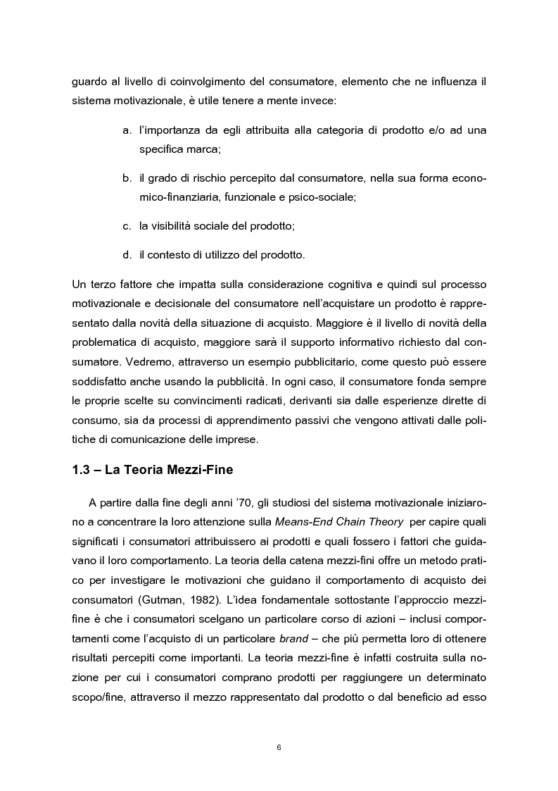 Anteprima della tesi: Means-end chain: il valore della means-end chain in una prospettiva inter-category, Pagina 5