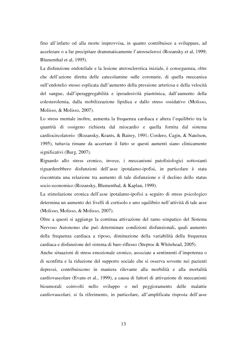 Anteprima della tesi: Scrittura espressiva e fattori psicosociali di rischio in pazienti cardiopatici, Pagina 11