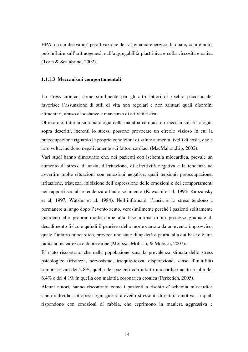 Anteprima della tesi: Scrittura espressiva e fattori psicosociali di rischio in pazienti cardiopatici, Pagina 12
