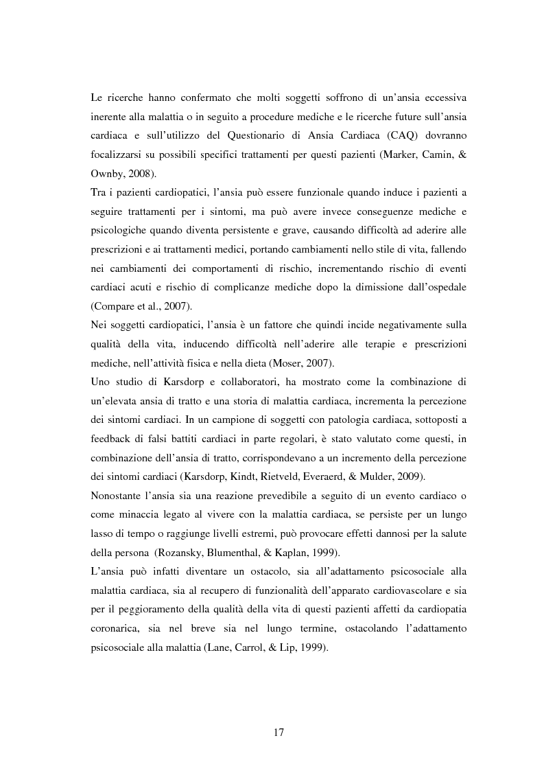 Anteprima della tesi: Scrittura espressiva e fattori psicosociali di rischio in pazienti cardiopatici, Pagina 15