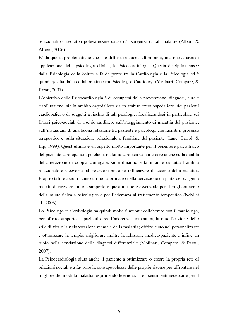 Anteprima della tesi: Scrittura espressiva e fattori psicosociali di rischio in pazienti cardiopatici, Pagina 4