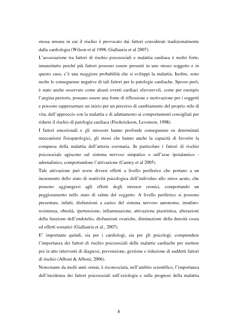 Anteprima della tesi: Scrittura espressiva e fattori psicosociali di rischio in pazienti cardiopatici, Pagina 6