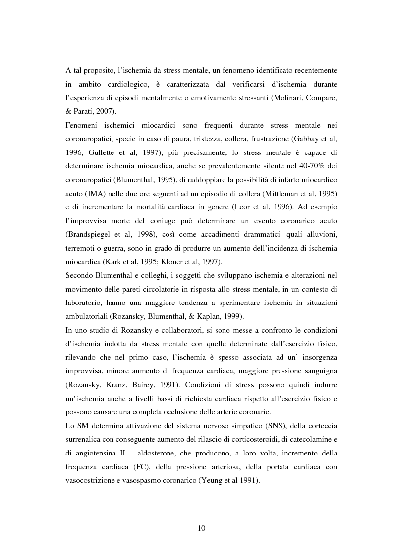 Anteprima della tesi: Scrittura espressiva e fattori psicosociali di rischio in pazienti cardiopatici, Pagina 8