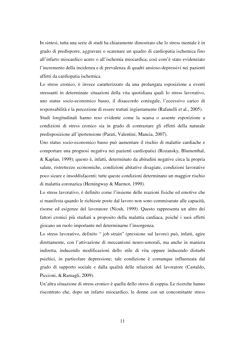 Anteprima della tesi: Scrittura espressiva e fattori psicosociali di rischio in pazienti cardiopatici, Pagina 9