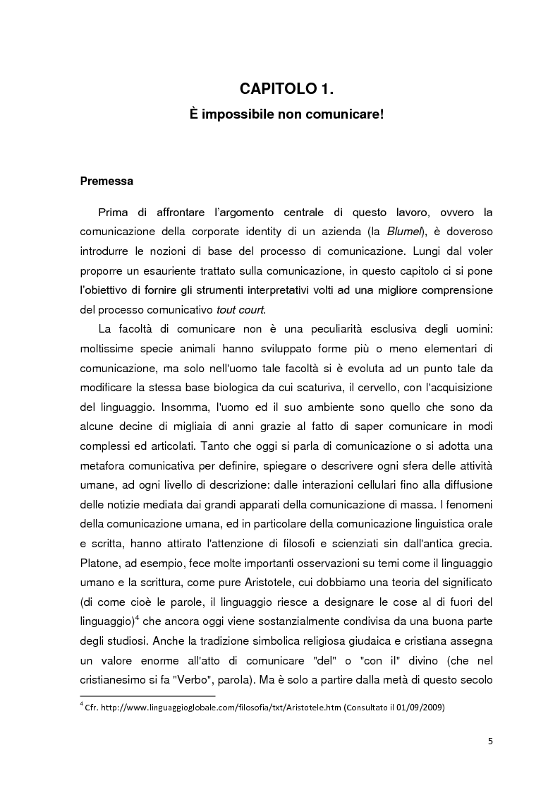Anteprima della tesi: La visual identity aziendale: il caso Blumel, Pagina 5