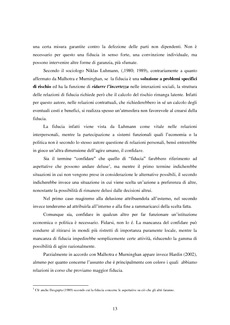 Anteprima della tesi: Modalità di sviluppo delle relazioni di fiducia nelle interazioni on line. Il caso b-to-c in contesti naturali., Pagina 11
