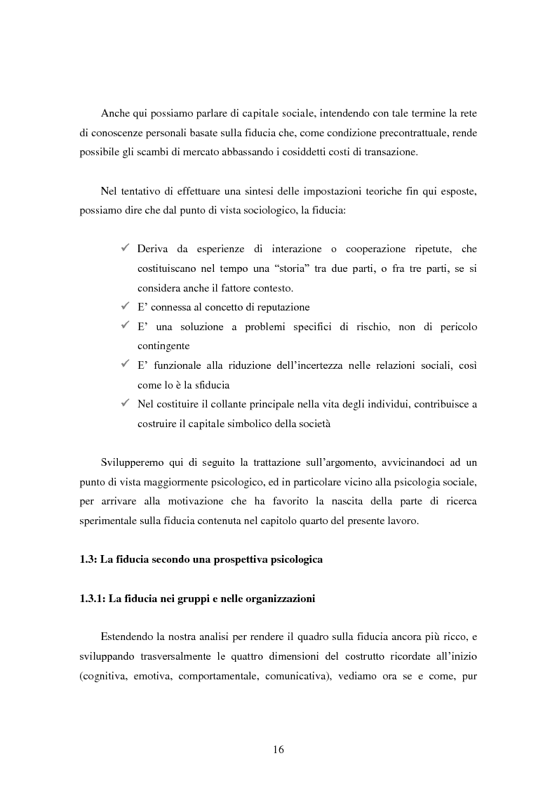 Anteprima della tesi: Modalità di sviluppo delle relazioni di fiducia nelle interazioni on line. Il caso b-to-c in contesti naturali., Pagina 14