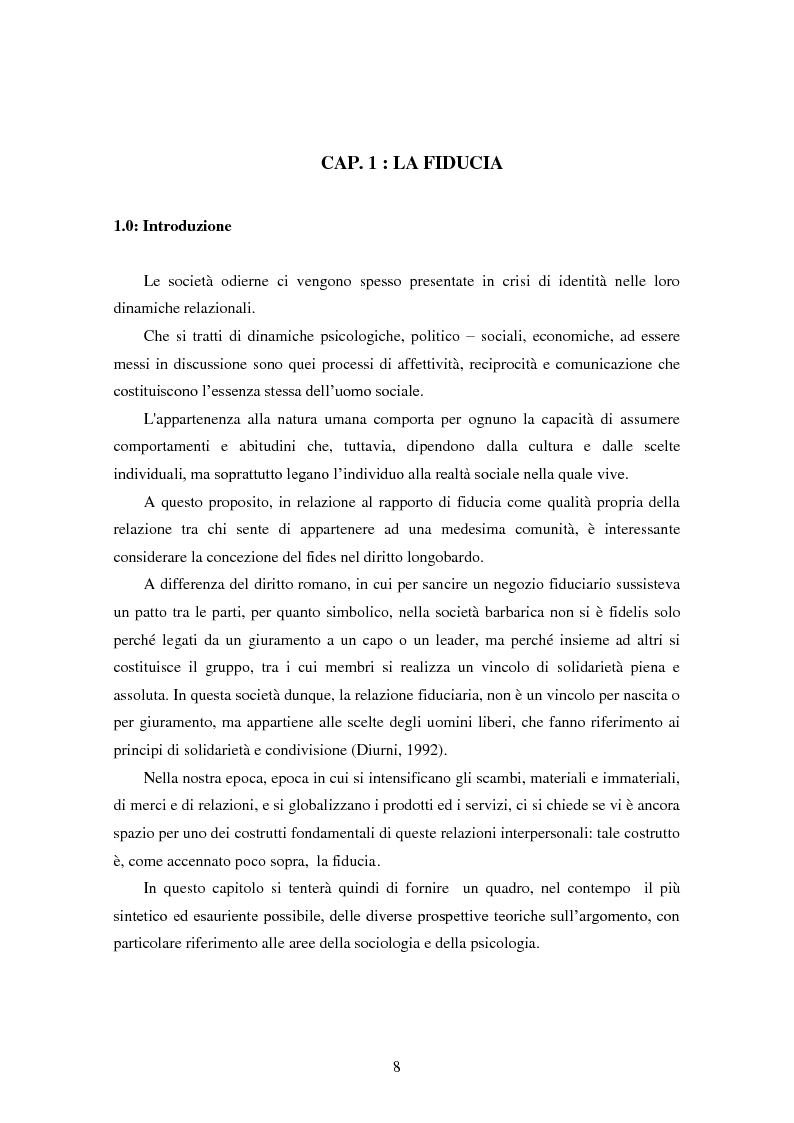 Anteprima della tesi: Modalità di sviluppo delle relazioni di fiducia nelle interazioni on line. Il caso b-to-c in contesti naturali., Pagina 6