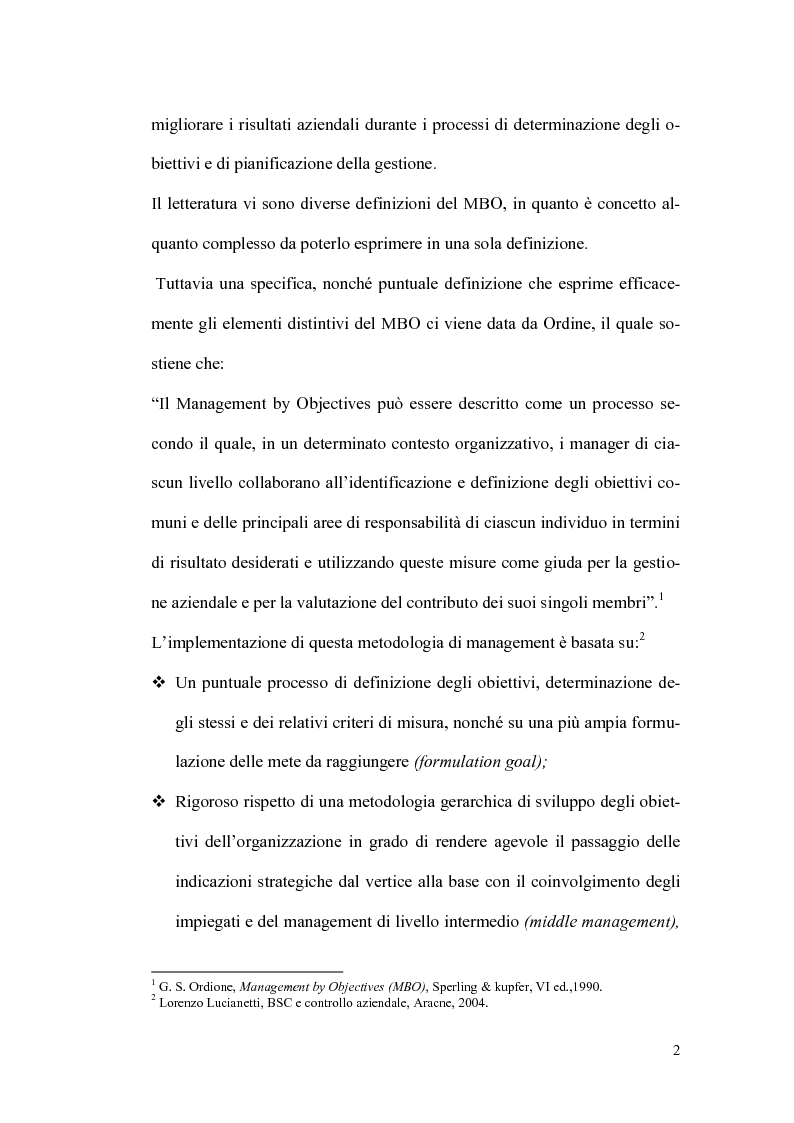 Anteprima della tesi: Il sistema premi/incentivi nell'economia d'azienda: dal Management by objectives al Balanced Scorecard, Pagina 6