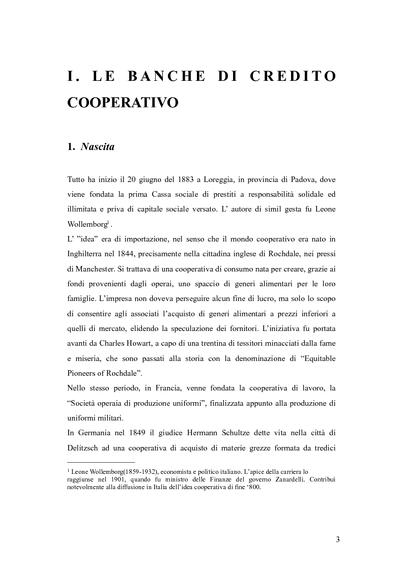 Anteprima della tesi: Dalle casse rurali ed artigiane alle banche di credito cooperativo (con particolare riferimento alla Toscana), Pagina 3