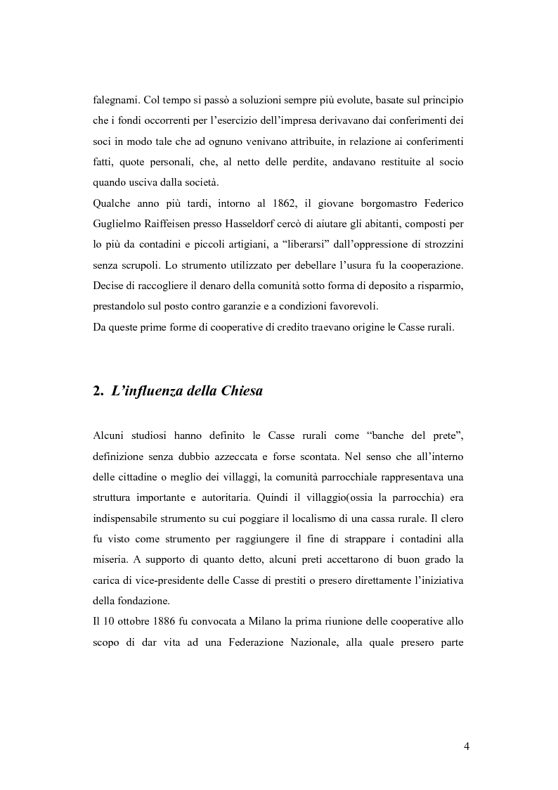 Anteprima della tesi: Dalle casse rurali ed artigiane alle banche di credito cooperativo (con particolare riferimento alla Toscana), Pagina 4