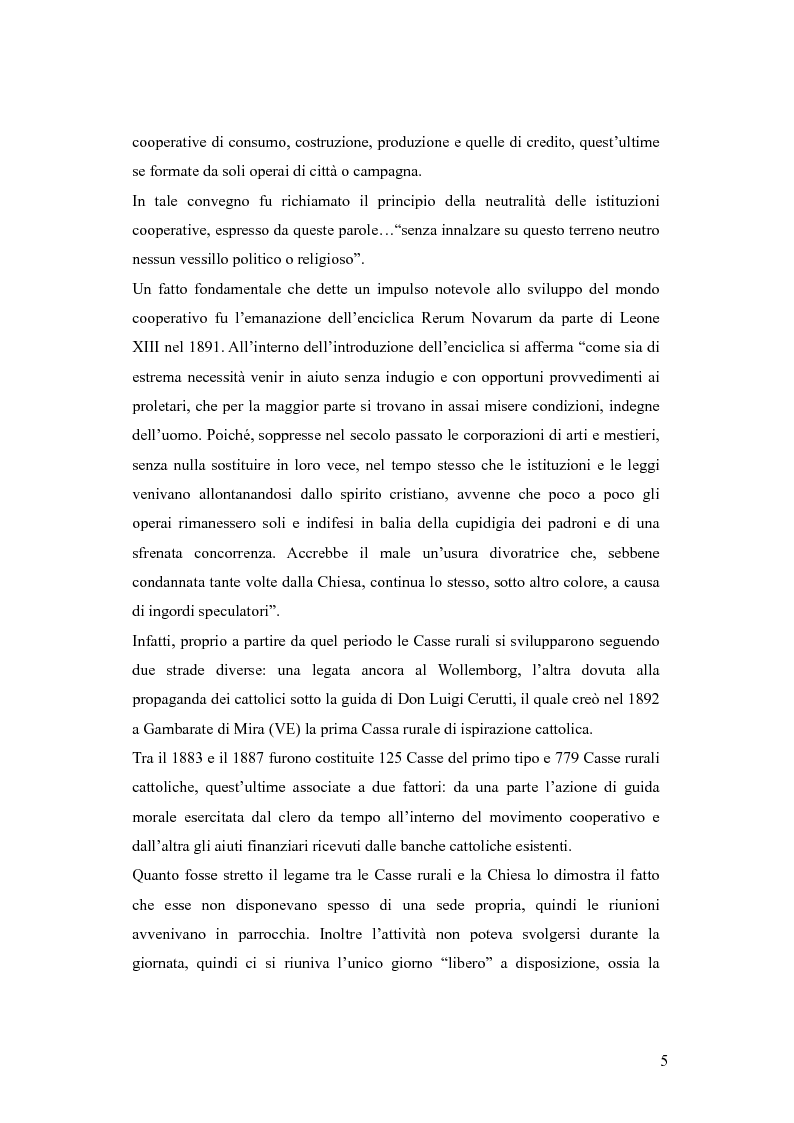 Anteprima della tesi: Dalle casse rurali ed artigiane alle banche di credito cooperativo (con particolare riferimento alla Toscana), Pagina 5