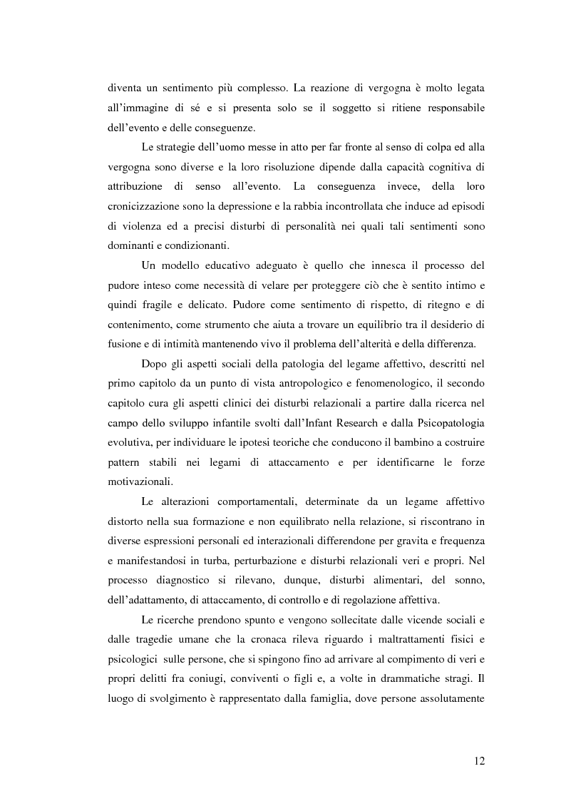 Anteprima della tesi: Il legame affettivo tra con-fusione e identità. Psicopatologia della relazione affettiva., Pagina 10