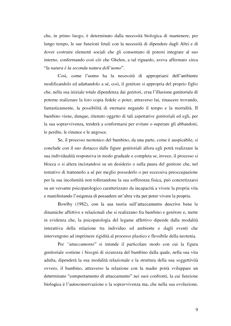 Anteprima della tesi: Il legame affettivo tra con-fusione e identità. Psicopatologia della relazione affettiva., Pagina 7