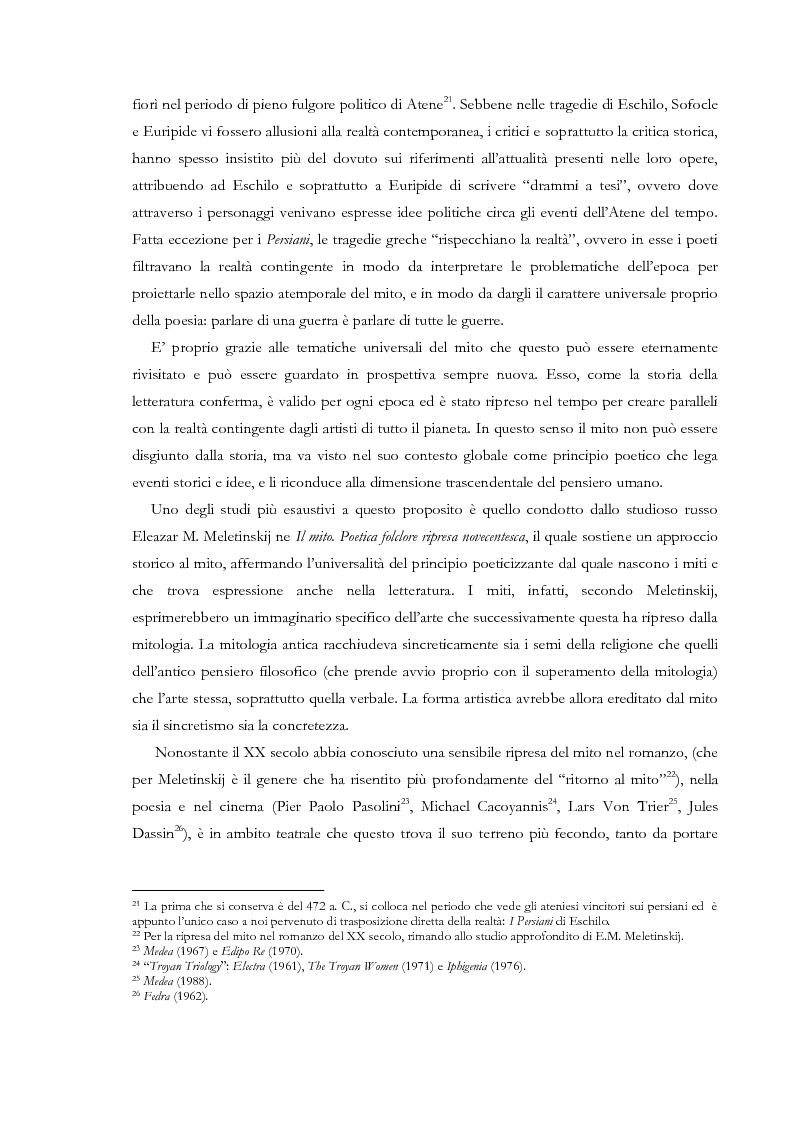 Anteprima della tesi: Fedra e l'Usignolo. Riscrittura del mito nel teatro di Timberlake Wertenbaker e Sarah Kane, Pagina 13