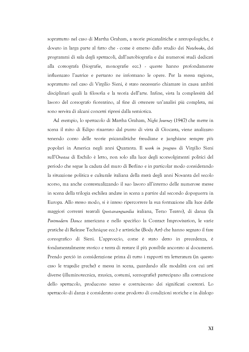 Anteprima della tesi: Mito e Tragedia nella coreografia di Martha Graham e Virgilio Sieni, Pagina 11
