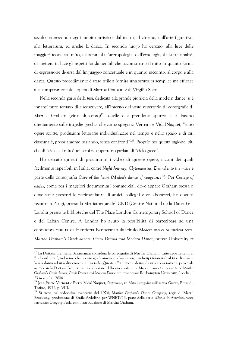 Anteprima della tesi: Mito e Tragedia nella coreografia di Martha Graham e Virgilio Sieni, Pagina 6