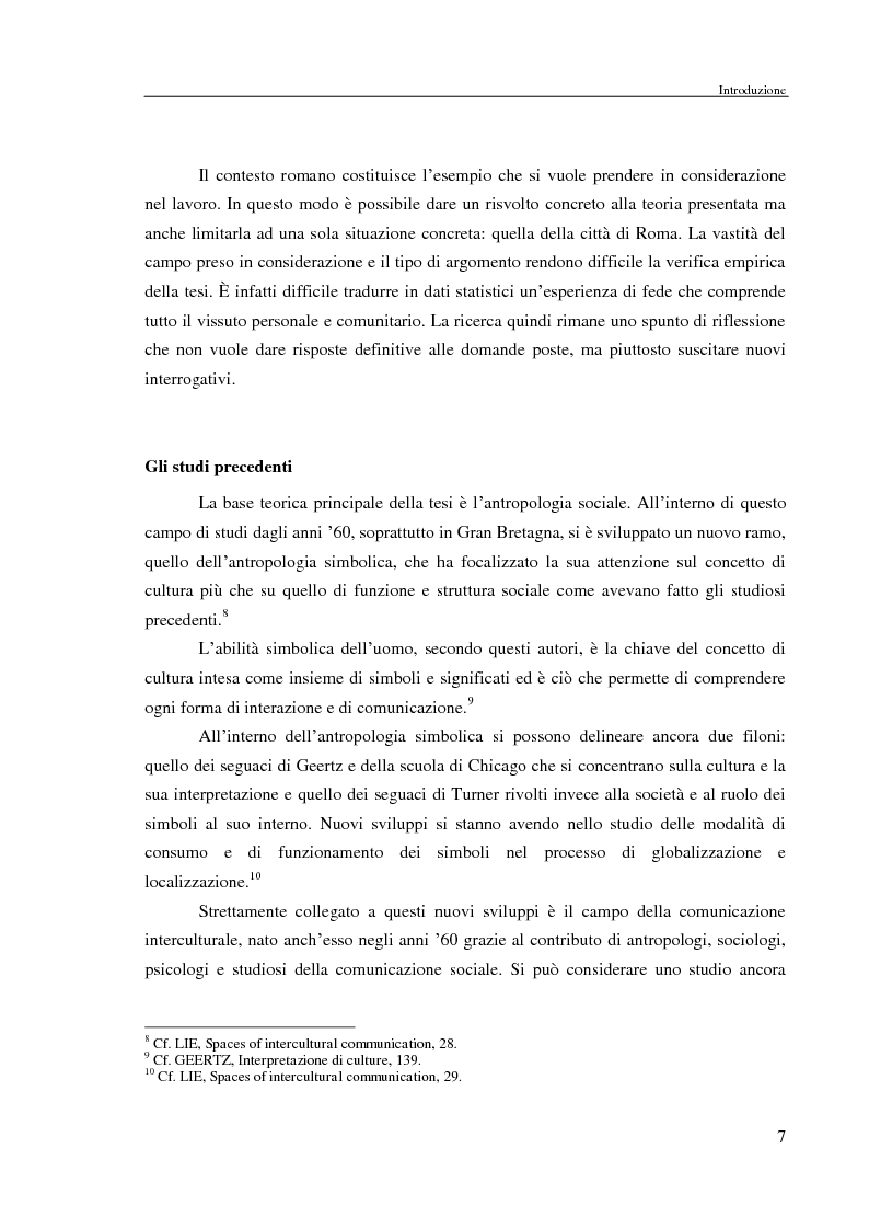 Anteprima della tesi: Comunicazione delle fede in un contesto multiculturale. L'esempio di alcune comunità di immigrati a Roma., Pagina 4