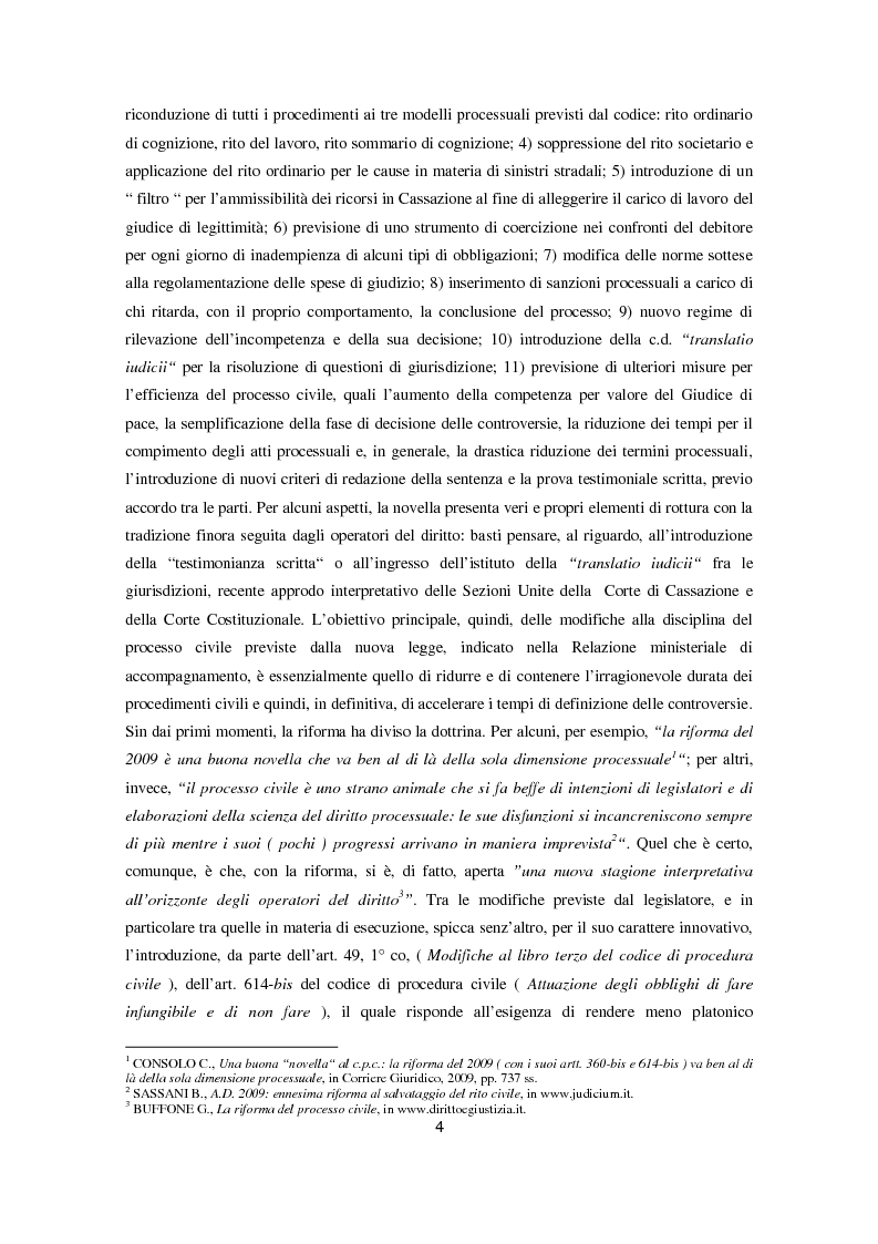 Anteprima della tesi: L'attuazione degli obblighi di fare infungibile e di non fare (Art. 614 bis c.p.c.), Pagina 2