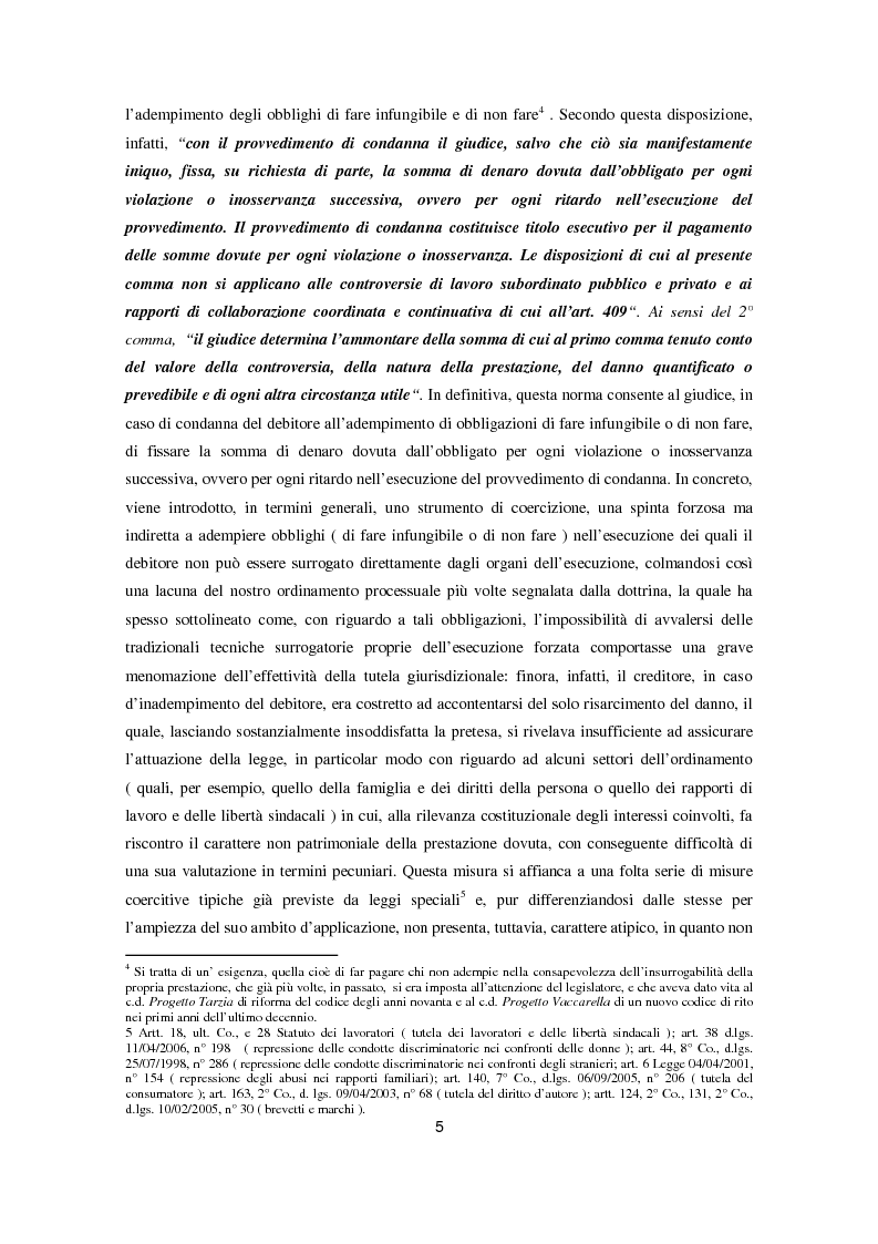 Anteprima della tesi: L'attuazione degli obblighi di fare infungibile e di non fare (Art. 614 bis c.p.c.), Pagina 3