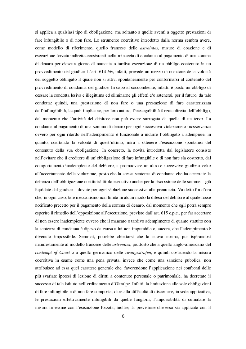 Anteprima della tesi: L'attuazione degli obblighi di fare infungibile e di non fare (Art. 614 bis c.p.c.), Pagina 4