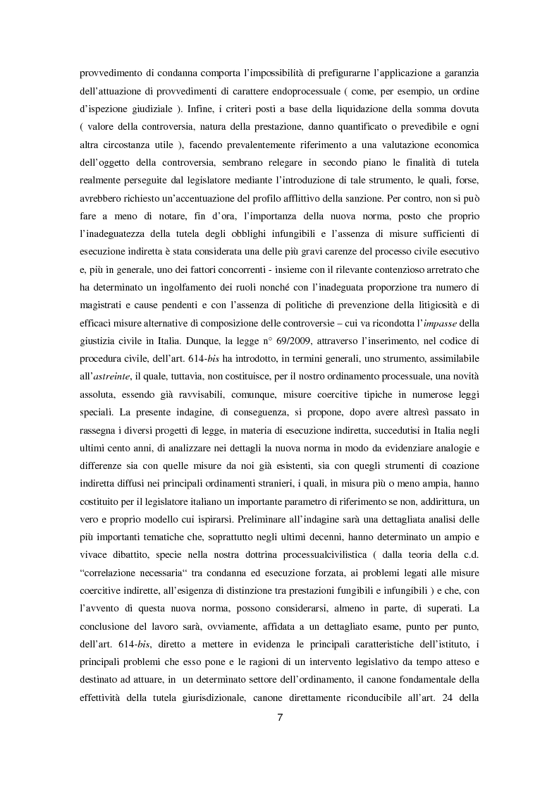 Anteprima della tesi: L'attuazione degli obblighi di fare infungibile e di non fare (Art. 614 bis c.p.c.), Pagina 5