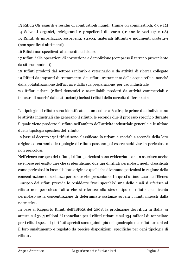 Anteprima della tesi: La gestione dei rifiuti sanitari, Pagina 2