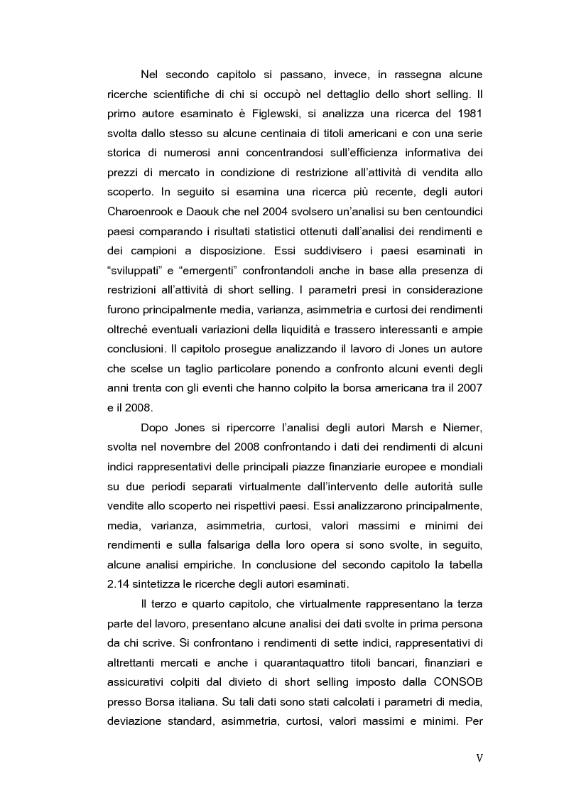 Anteprima della tesi: Restrizioni all'attività di short selling e impatto sui mercati finanziari, Pagina 2