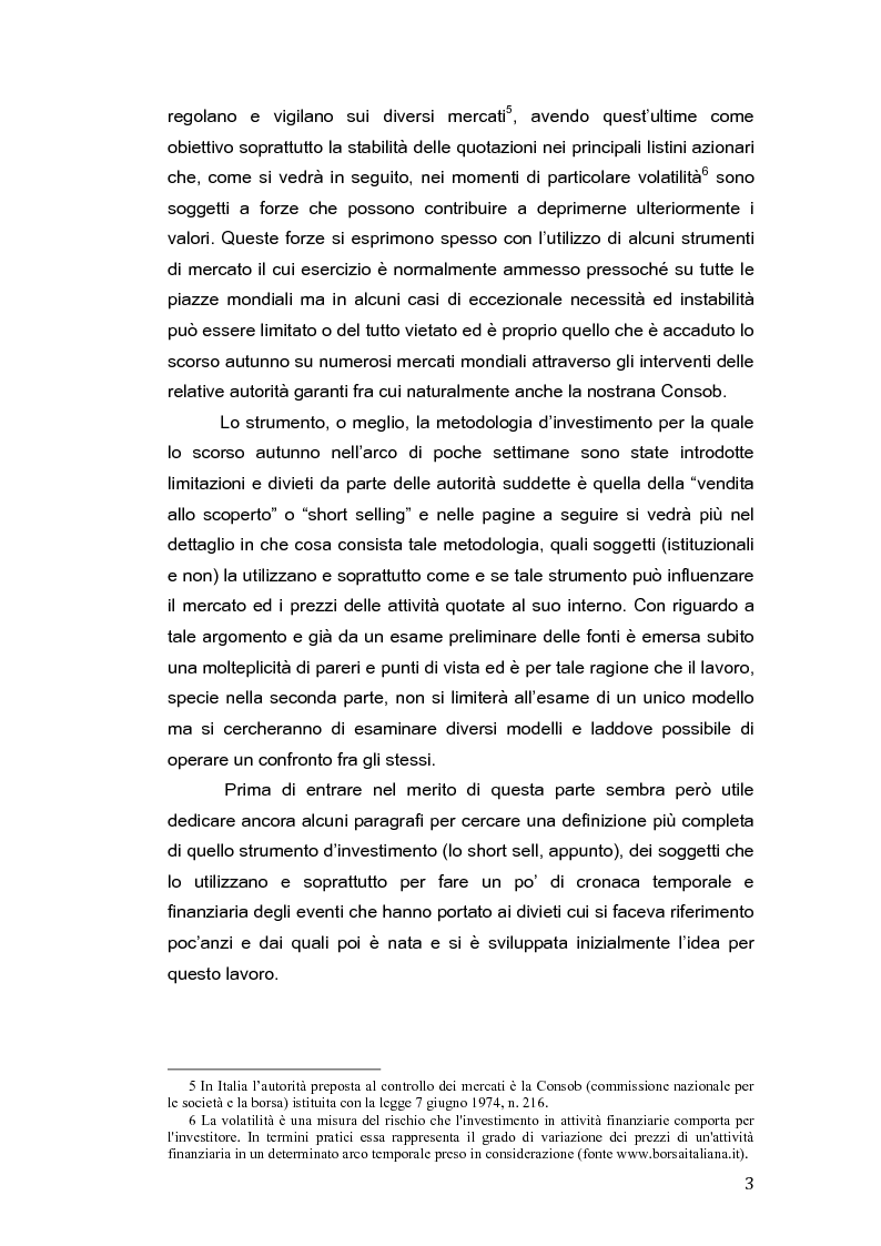 Anteprima della tesi: Restrizioni all'attività di short selling e impatto sui mercati finanziari, Pagina 6