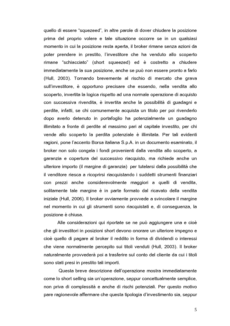 Anteprima della tesi: Restrizioni all'attività di short selling e impatto sui mercati finanziari, Pagina 8