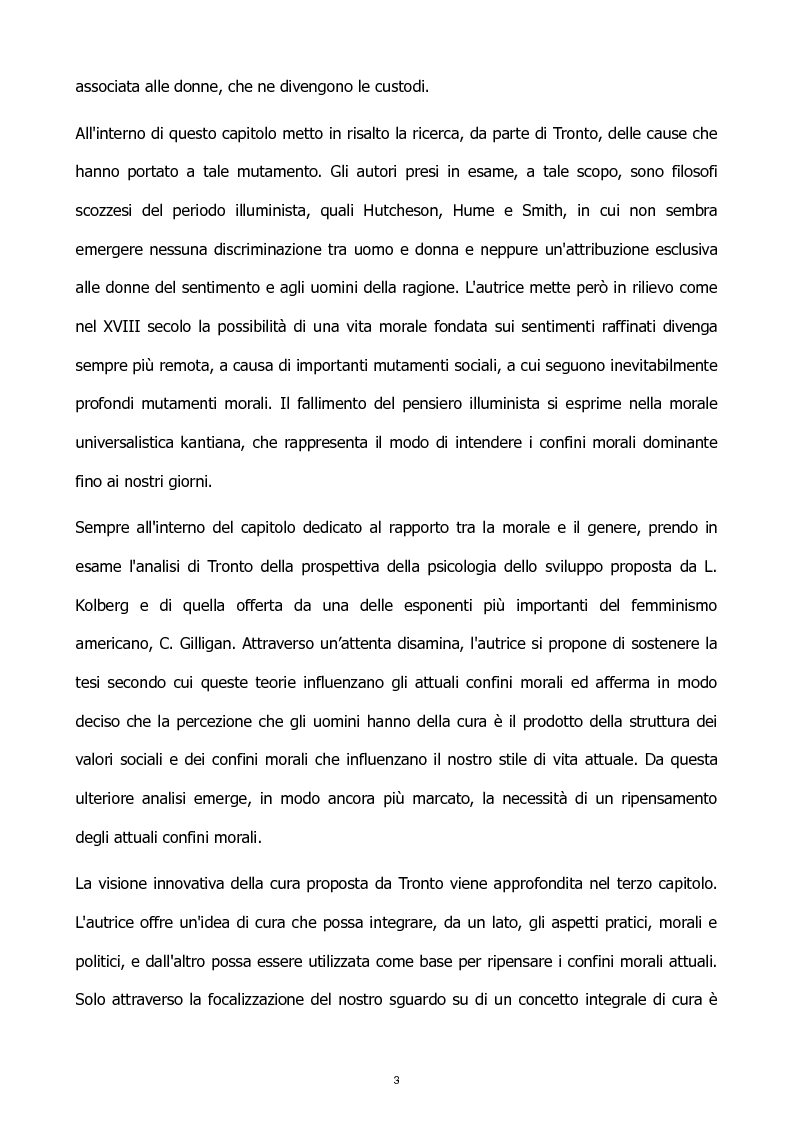 Anteprima della tesi: L'etica della cura: le tesi di J. Tronto e M. Nussbaum a confronto, Pagina 3