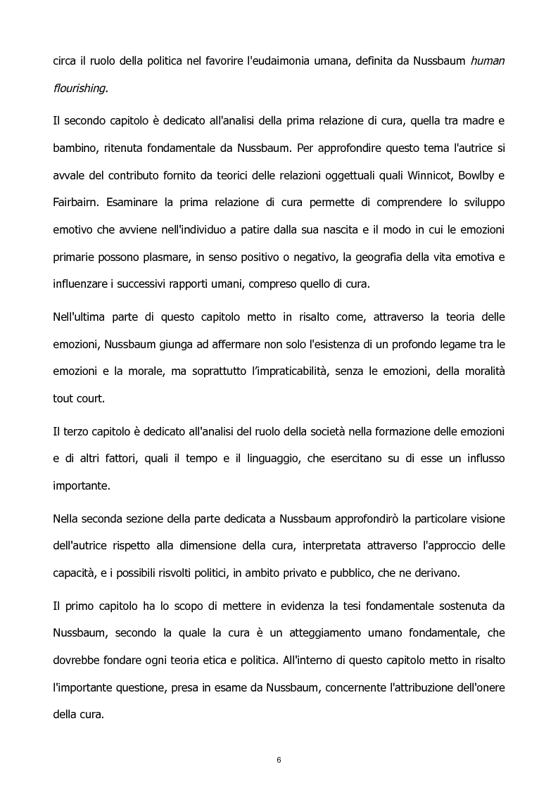 Anteprima della tesi: L'etica della cura: le tesi di J. Tronto e M. Nussbaum a confronto, Pagina 6