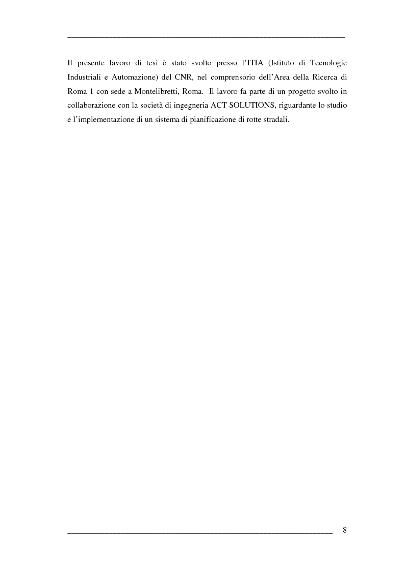 Anteprima della tesi: Un algoritmo efficiente di cammino minimo per sistemi informativi territoriali, Pagina 3