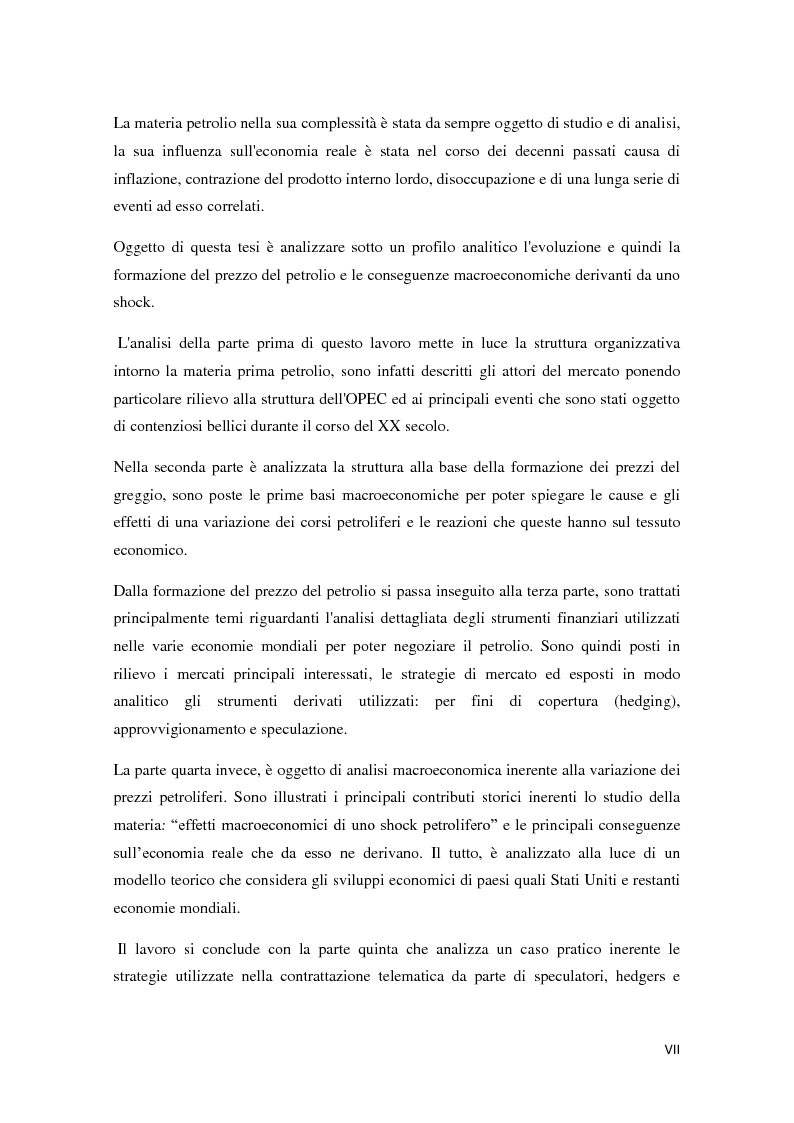 Anteprima della tesi: Il mercato petrolifero: gli strumenti di formazione dei prezzi e le conseguenze macroeconomiche, Pagina 2