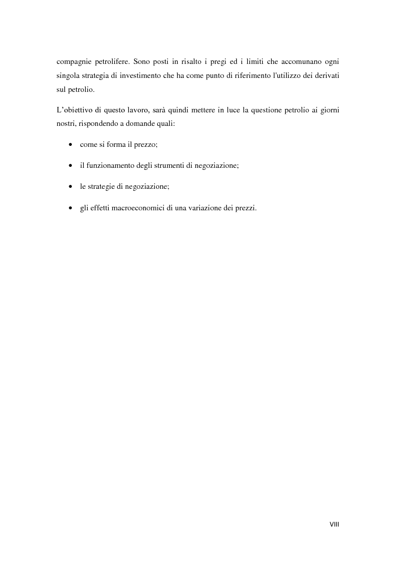 Anteprima della tesi: Il mercato petrolifero: gli strumenti di formazione dei prezzi e le conseguenze macroeconomiche, Pagina 3