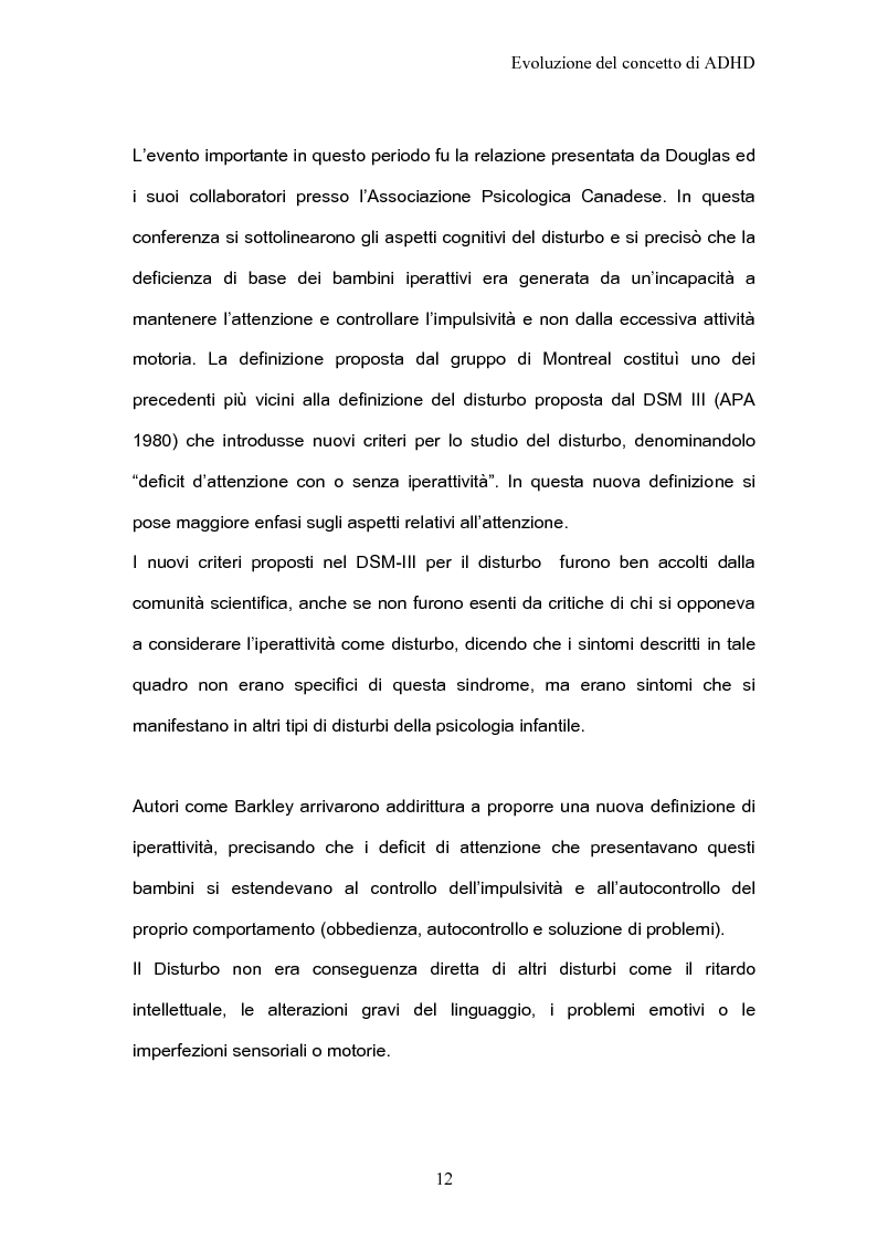 Anteprima della tesi: ADHD Disturbo da deficit dell’attenzione e iperattività: basi psicologiche neuroanatomiche e genetiche, Pagina 10